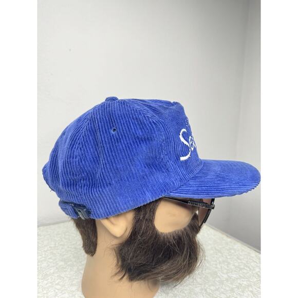 Vintage Seattle Seahawks Sports Specialties Hat CORD Corduroy Cap Script NFL - Picture 2 of 10